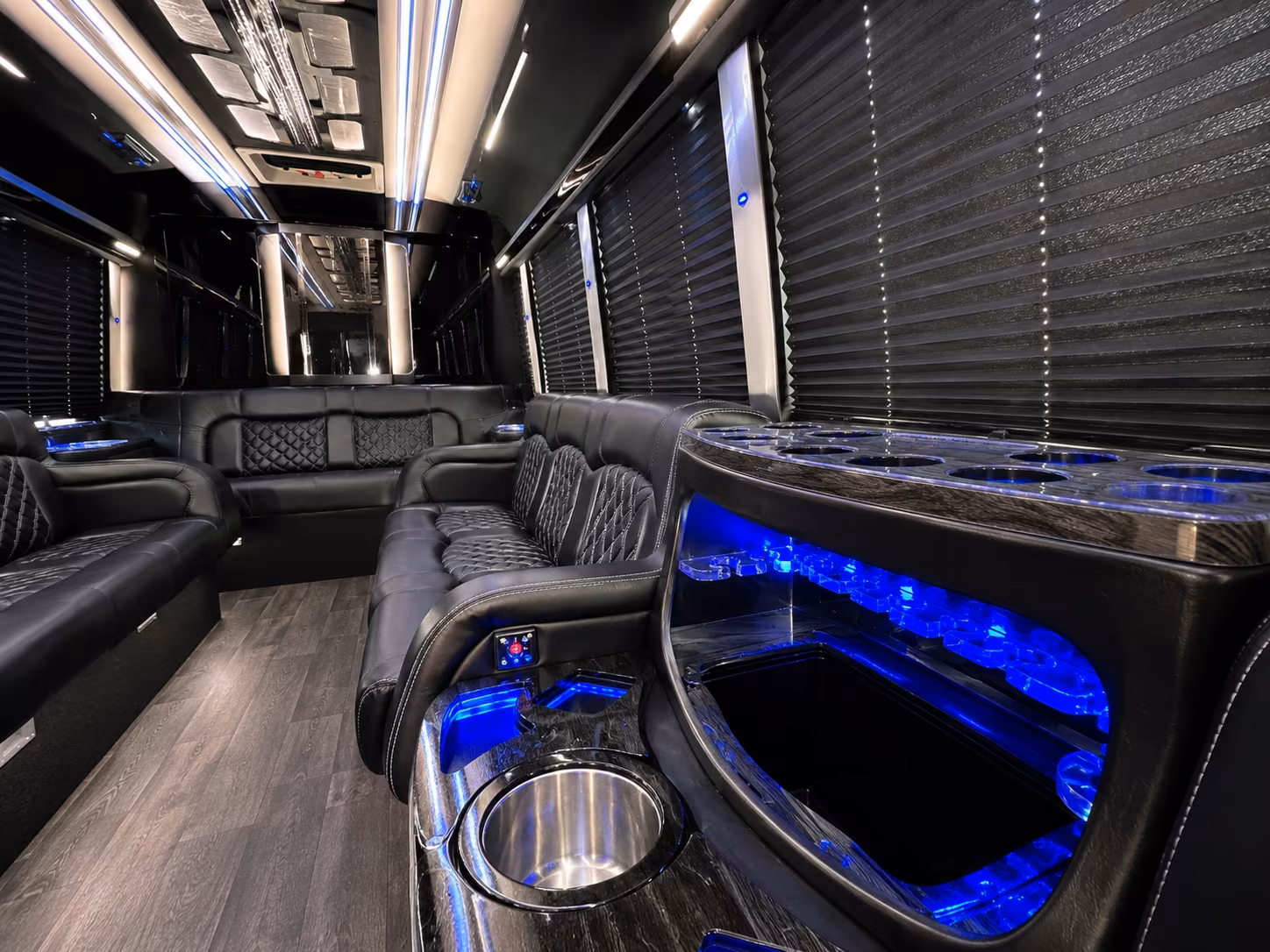 College Station Bachelor & Bachelorette Transportation party bus interior