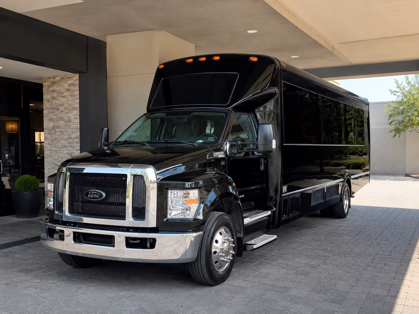 College Station Birthday, Sweet 16, & Quinceañera Transportation party bus exterior