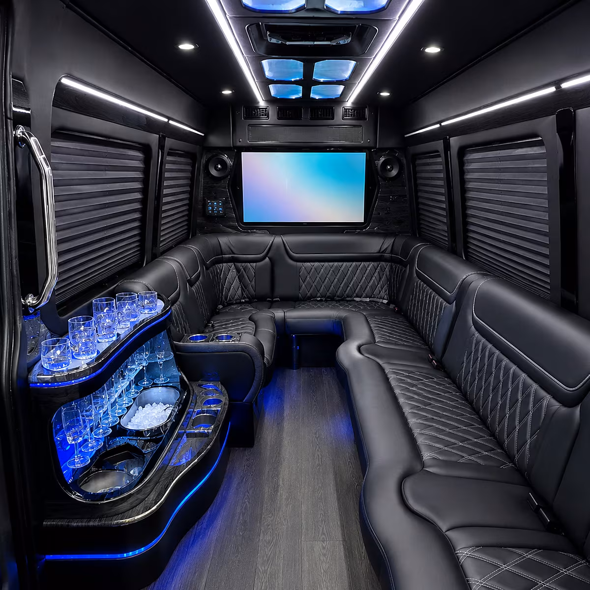 College Station Private Event Transportation party bus interior