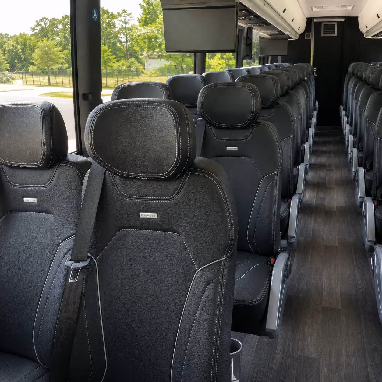 College Station School Event Transportation party bus exterior