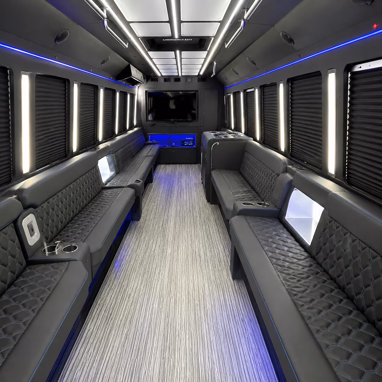 College Station Winery Tour & Pub Crawl Transportation party bus interior