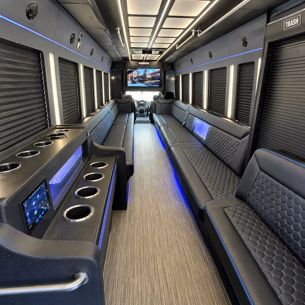 College Station Winery Tour & Pub Crawl Transportation party bus interior