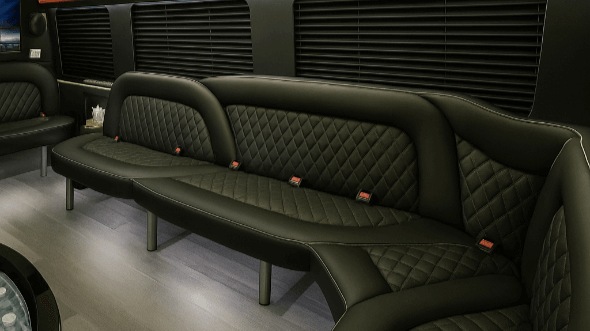 Interior of Charter Bus Company Waco's 14 Passenger Sprinter Limousine in Waco