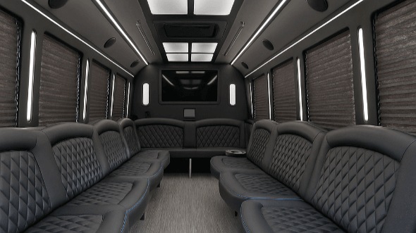 Interior of Charter Bus Company Bryan's 28 Passenger Party Bus in Bryan