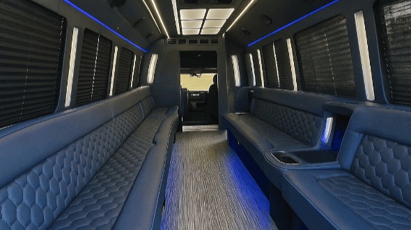 Interior of College Station Party Bus Company's 30 Passenger Party Bus in College Station