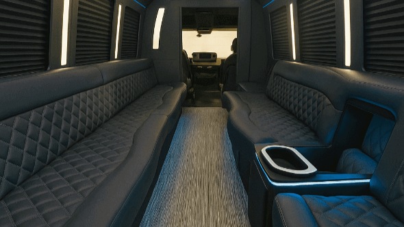 Interior of Charter Bus Company Bryan's 40 Passenger Party Bus in Bryan