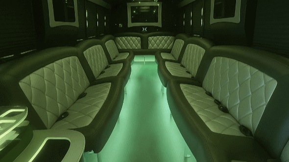 Interior of Charter Bus Company Houston's 40 Passenger Party Bus in Houston