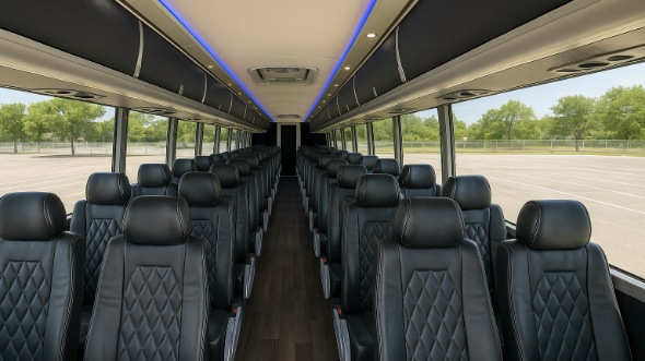 Interior of Charter Bus Company College Station's 46 Passenger Charter Bus in College Station