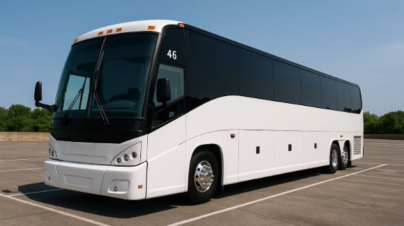 Exterior of Charter Bus Company Pasadena's 50 Passenger Party Bus in Pasadena