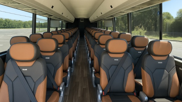 Interior of Charter Bus Company College Station's 51 Passenger Charter Bus in College Station
