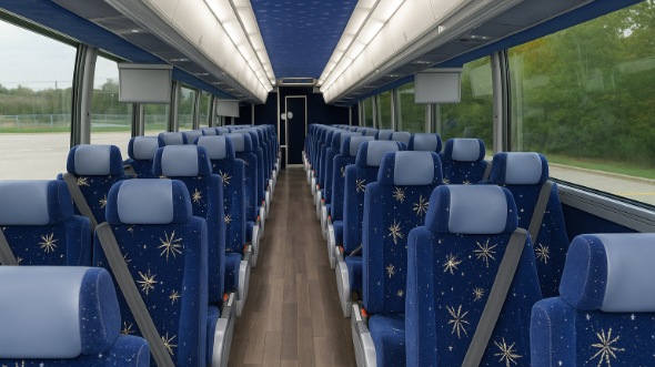 Interior of Charter Bus Company College Station's 54 Passenger Charter Bus in College Station