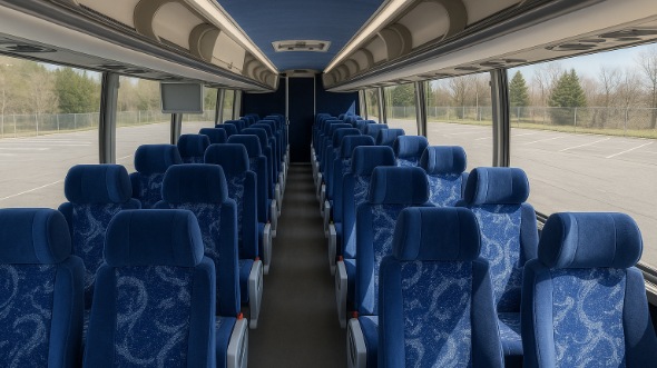 Interior of Charter Bus Company College Station's 55 Passenger Charter Bus in College Station
