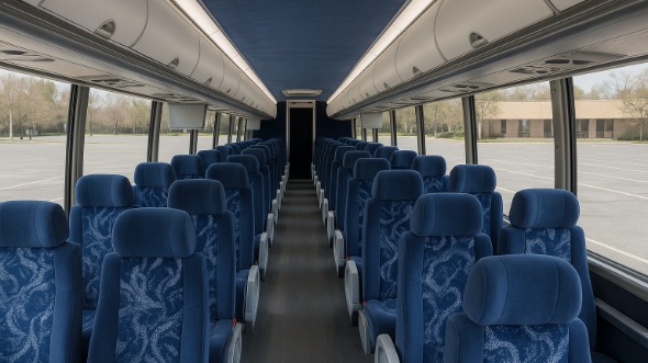 Interior of Charter Bus Company College Station's ADA Charter Bus in College Station